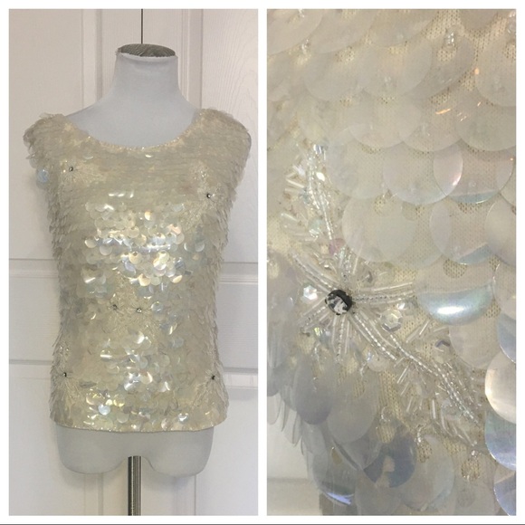 Vintage Helen Wong beaded top - Picture 1 of 7